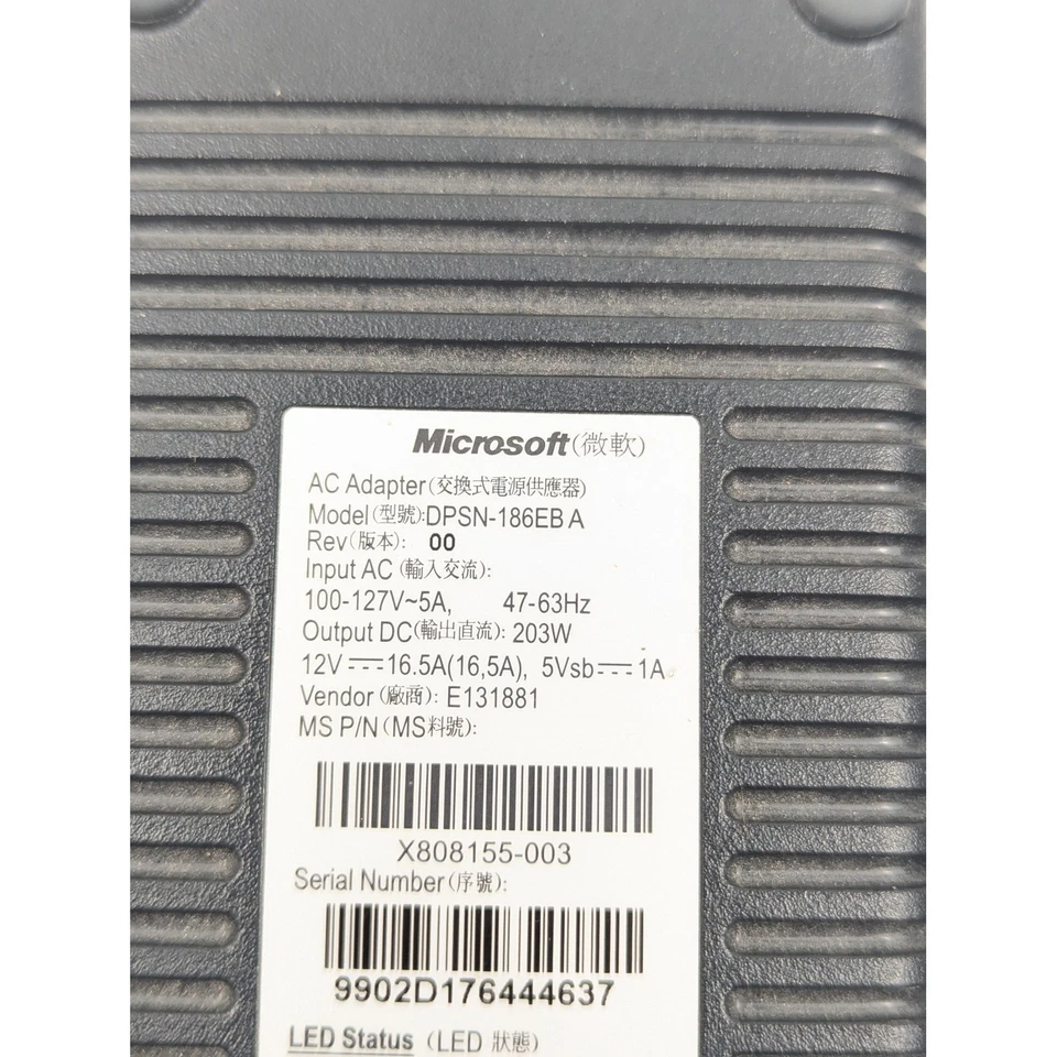 Microsoft Xbox 360 203W AC Adapter Power Supply - Image 4 of 4