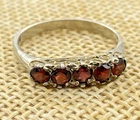 VINTAGE ST SILVER GYPSY RED GARNET RING SIZE N 1/2 1.7G R J ChadwicK NOT SCRAP