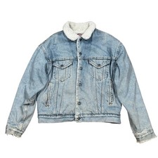 Vintage 80s 90s Levi s Men s Medium Sherpa Denim Jean Jacket Vtg Light Blue