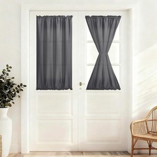 French Door Curtains for Small Window, Rod Pocket Thermal Insulated Front Door