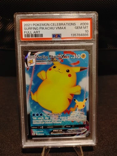 Surfing Pikachu VMAX 009/025 UR Ultra Rare Celebrations SWSH Pokemon TCG PSA 10
