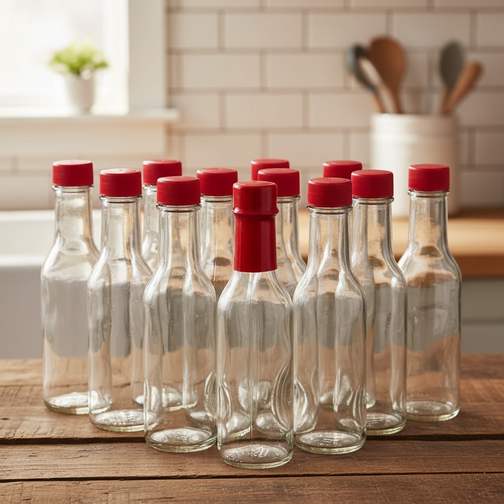Bottles With Red Caps & Shrink Bands - 12 Pack