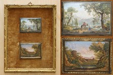 PAIR OF FINE & COLLECTABLE ANTIQUE CIRCA 1820 ITALIAN ROME MICROMOSAIC PLAQUES