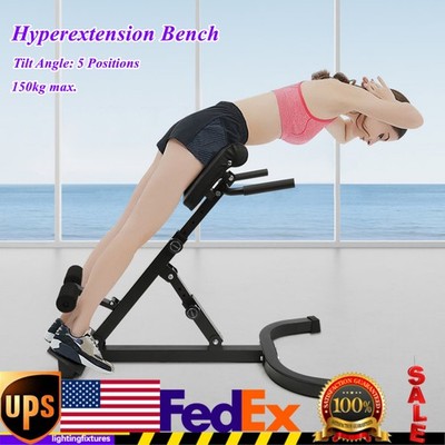 Roman Chair Back Extension Machine, Hyperextension Bench w/ Angle Height Adjust
