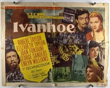 IVANHOE Movie Poster (VeryGood) Half Sheet 1952 Elizabeth Taylor 27578