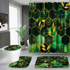 4 Pcs Bathroom Shower Curtain Set,Bathroom Sets with Rugs