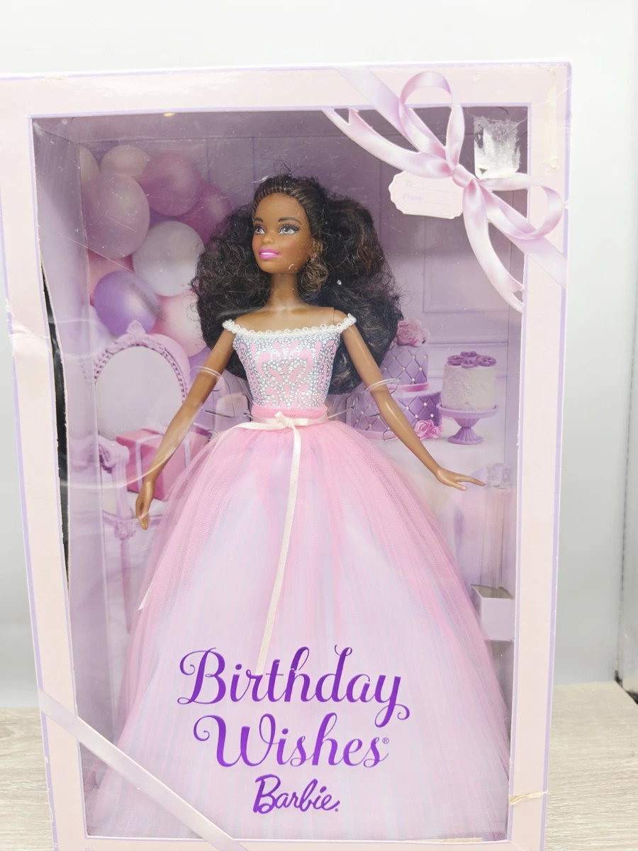 birthday wishes black barbie blue dress 2000s In Collector Edition Doll 2000 Mattel*Box Wear Birthday Wishes Barbie doll is here to celebrate you and the ones you love Birthday wishes Barbie collector silver