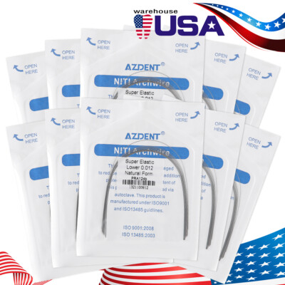 AZ Dental Orthodontic Arch Wire Super Elastic Niti Round Natural form 10pc/pk
