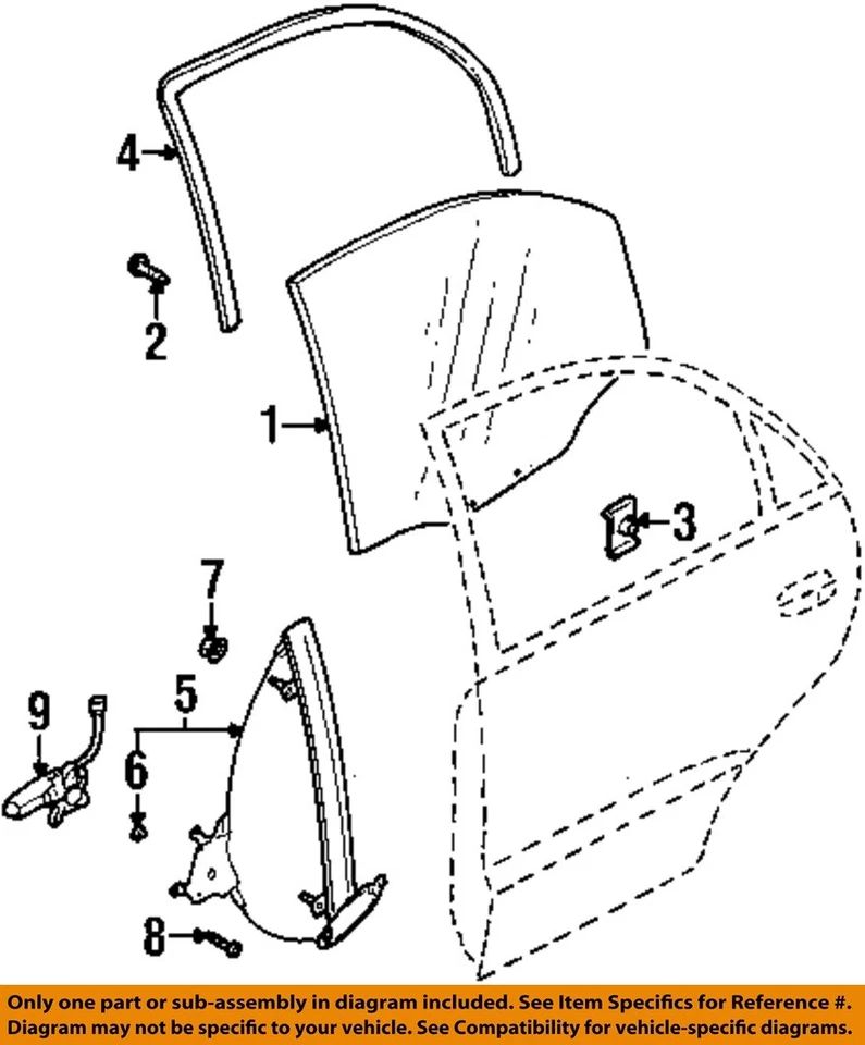 Cristal puerta trasera izquierda conductor OEM 1998 1999 2000 2001 2002 Nubira Foto 2 de 3