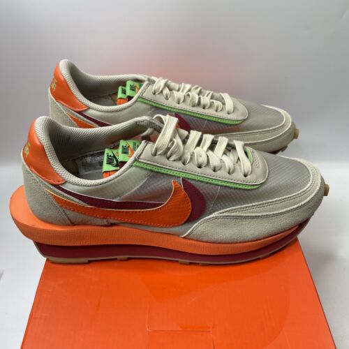 Men's Nike x Sacai x Clot LD Waffle Net Orange DH1347-100 Size 