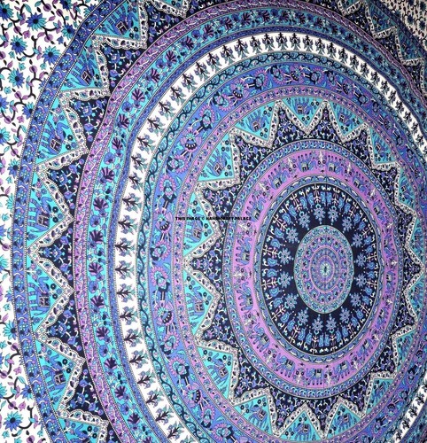Indisches Mandala Queen Tagesdecke Wandteppich Wandbehang Hippie Bohemian Dekor Überwurf - Bild 29 von 63