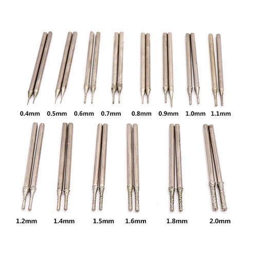0.4-3mm Diamond Coated Tipped Drill Bit for Tile Jewellery Glass Pack of 2 -1000 - Picture 2 of 11
