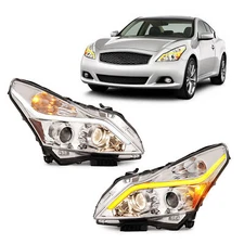 Clear LED Projector Headlights For Infiniti G37/G25/Q40 Sedan 4-Door 2010-2015