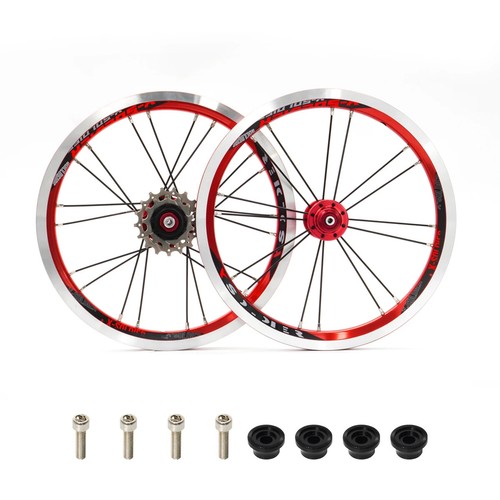 14in Folding Bike Wheelset 16 20H Sealed Bearings Hub BMX Bicycle V Brake Wheels - Picture 7 of 38