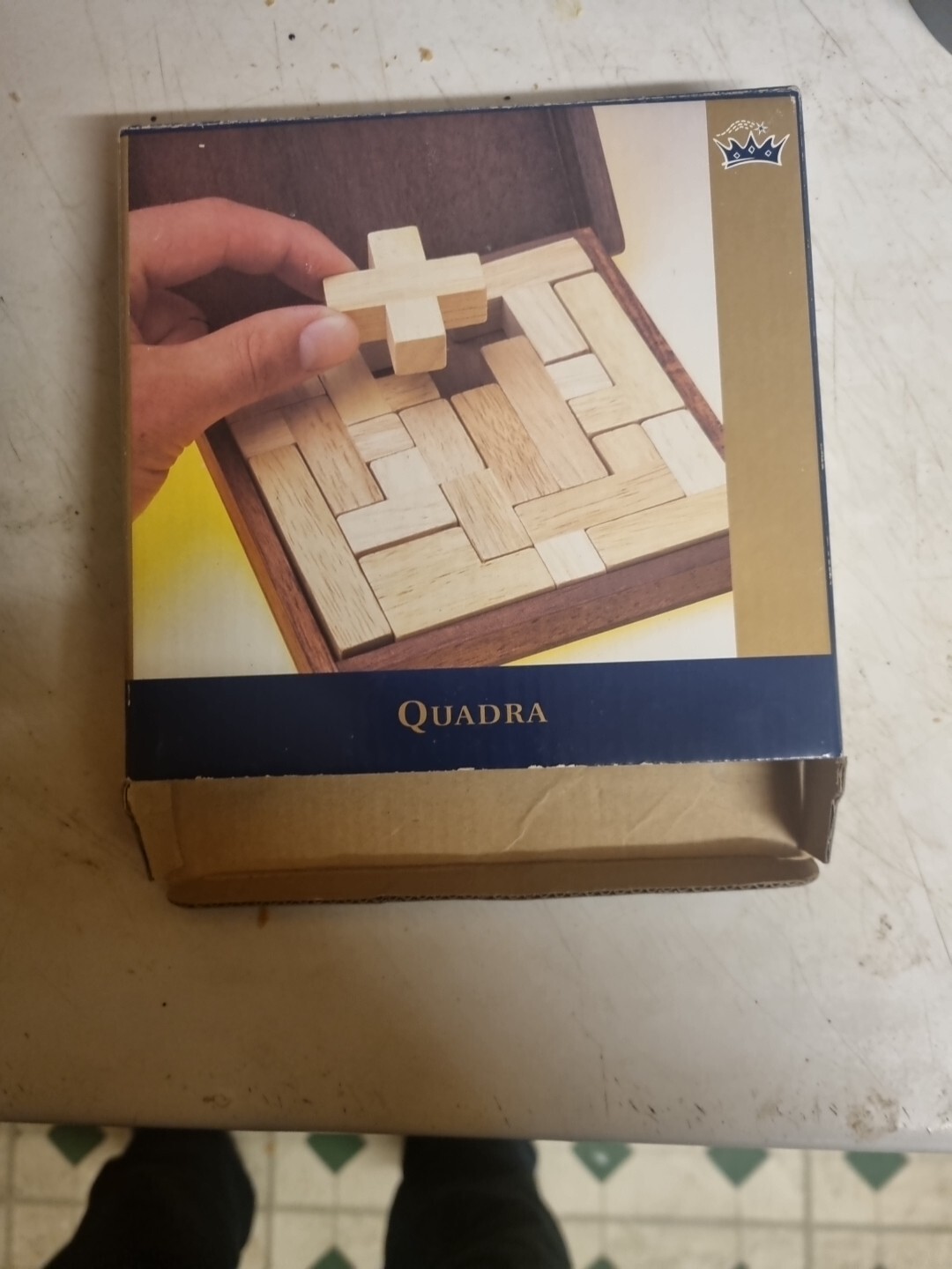 Holz Quadra Puzzle Spiel in Holzkiste