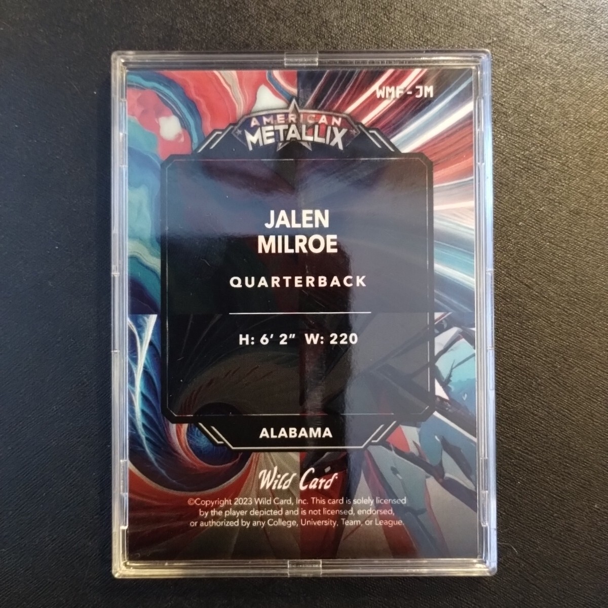 1/1 Jalen Milroe Rookie Red Blue Fractal 2023 Wild Card American