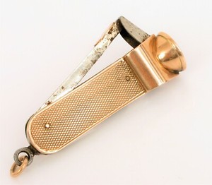 Booking Offer ANTIQUE FINE 9K GOLD .375 BEAUTIFUL CIGAR CUTTER GENT´S WATCH  FOB CHAIN 22.5 G ! 10% off or more -buzzpreview.com
