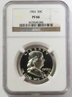 1963 USA PROOF FRANKLIN HALF DOLLAR 50C COIN NGC PF 66