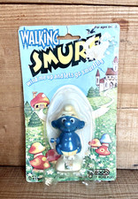 VINTAGE 1980 Smurfs Wind-Up Walking Toy Peyo W. Berrie NOC