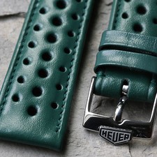 Cinturino orologio svizzero 19mm vintage anni 60 e fibbia Heuer compatibile con Heuer Camaro