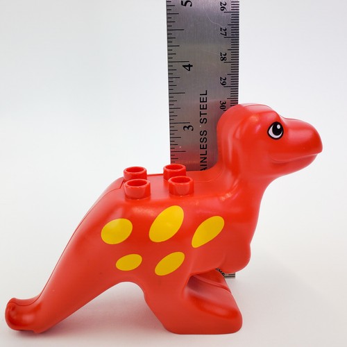 Vintage Lego Duplo DINOSAUR RED Tyrannosaurus Rex Mom Adult with Yellow Spots - Picture 7 of 7