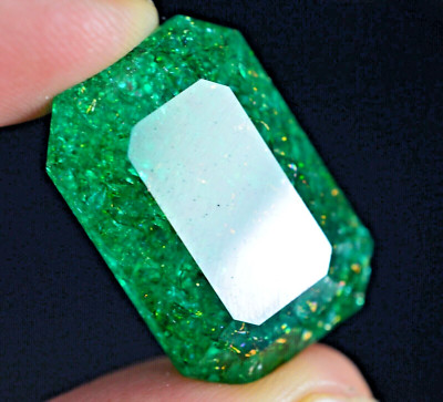 Natural Certified Colombian Green Emerald 60.40 Ct Emerald Cut Loose Gemstone