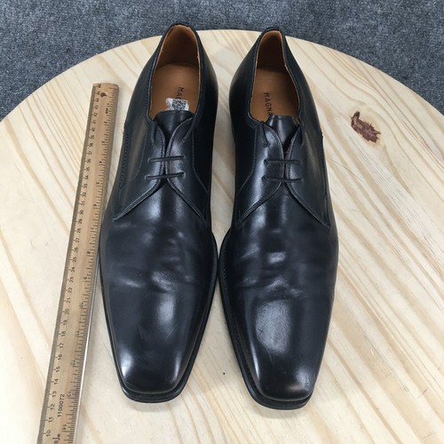 Magnanni Dress Shoes Mens 14 Leon Grafito Derby Oxford Black Leather Lace Up - Picture 7 of 16