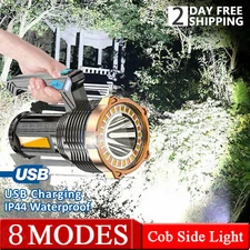 9900000LM Powerful Rechargeable Torch COB Work Light 8-Modes Handheld Flashlight