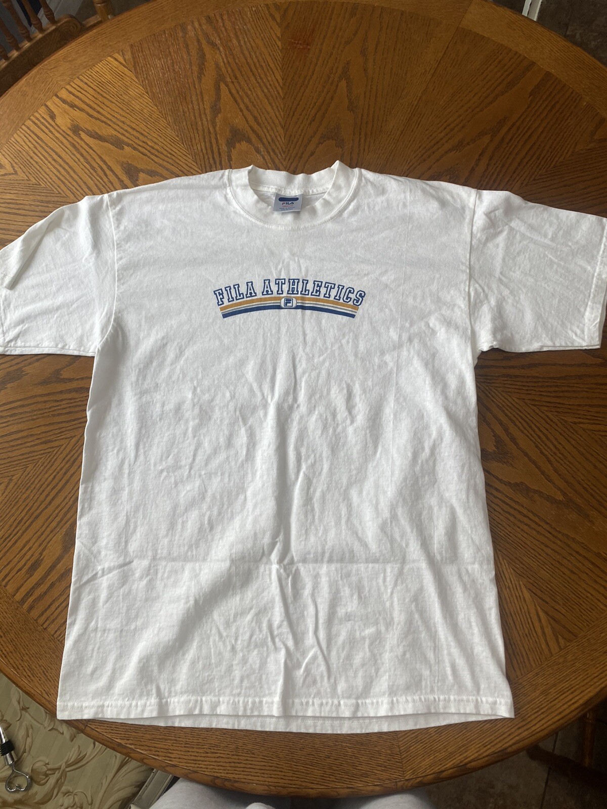 Vintage Fila Althetics Mens Medium White T Shirt