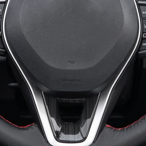 For Toyota RAV4 2019-2024 Black Brushed Interior Steering Wheel Frame Cover Trim - Picture 3 of 8