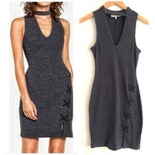 WAYF Monica Choker Neck Sweater Dress XS