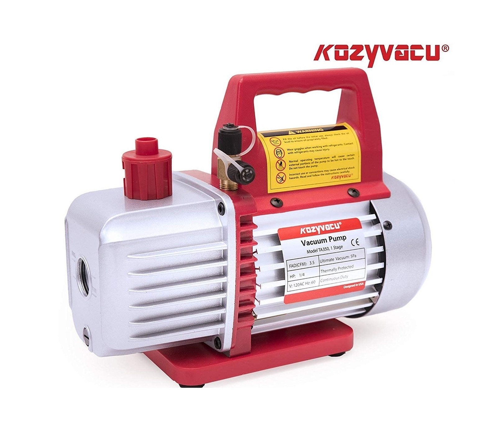 Kozyvacu AUTO AC Repair Complete Tool Kit with 1Stage 3.5 CFM Vacuum