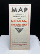 Original Vintage Southern California Pacific Electric Railway Map Brochure 1935