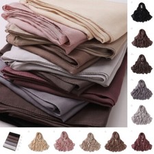 Womens Scarf Thin Cotton Linen Headscarf Solid Color Soft Turban Hijab Wholesale