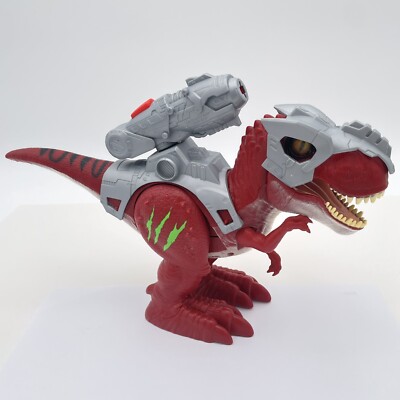 ZURU Robo Alive T-Rex Red Dinosaur Robotic Walking Roaring Armor Works 12'' x 7 W