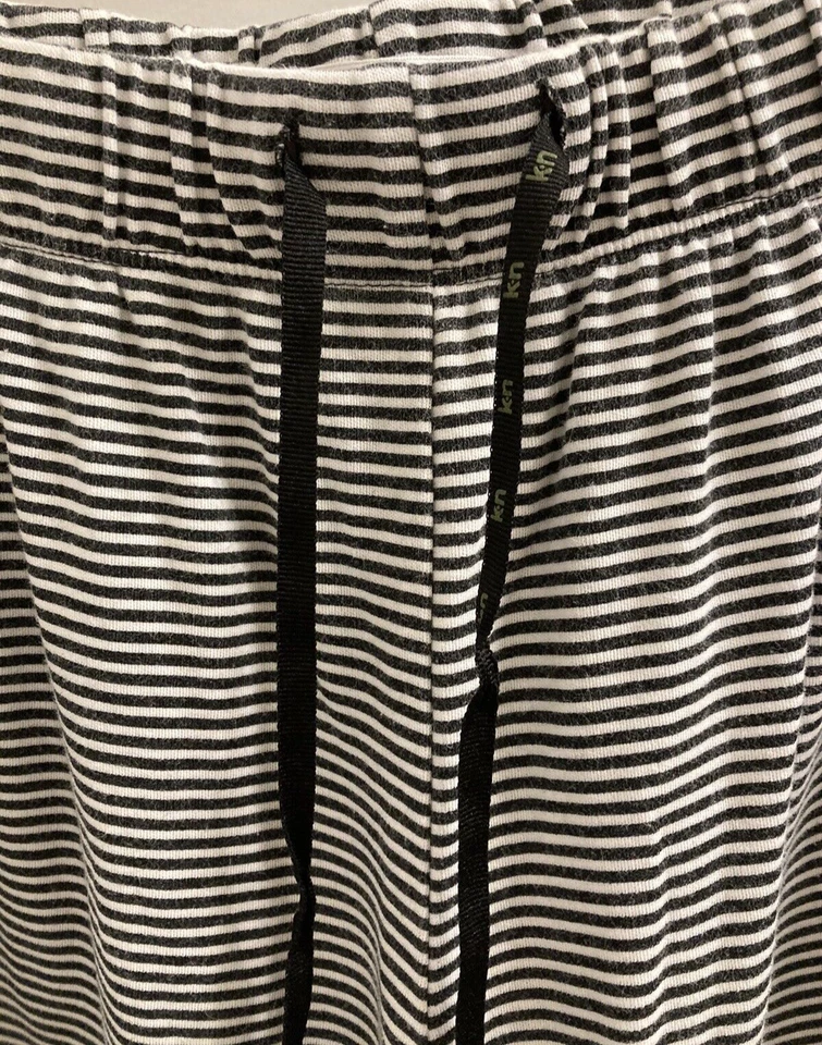 Pantalones de salón Karen Neuburger talla 1X mezcla de algodón jersey negro blanco a rayas Foto 4 de 4