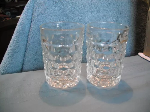 Set Of Two American Fostoria Straight Sides Juice Tumblers