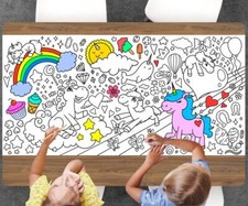 Unicorn Coloring Page, Custom Giant Birthday Sheet, Jumbo Coloring Book Page