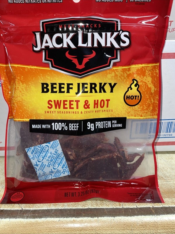 7 Bags Of Sweet&Hot Jack Links Beef Jerky