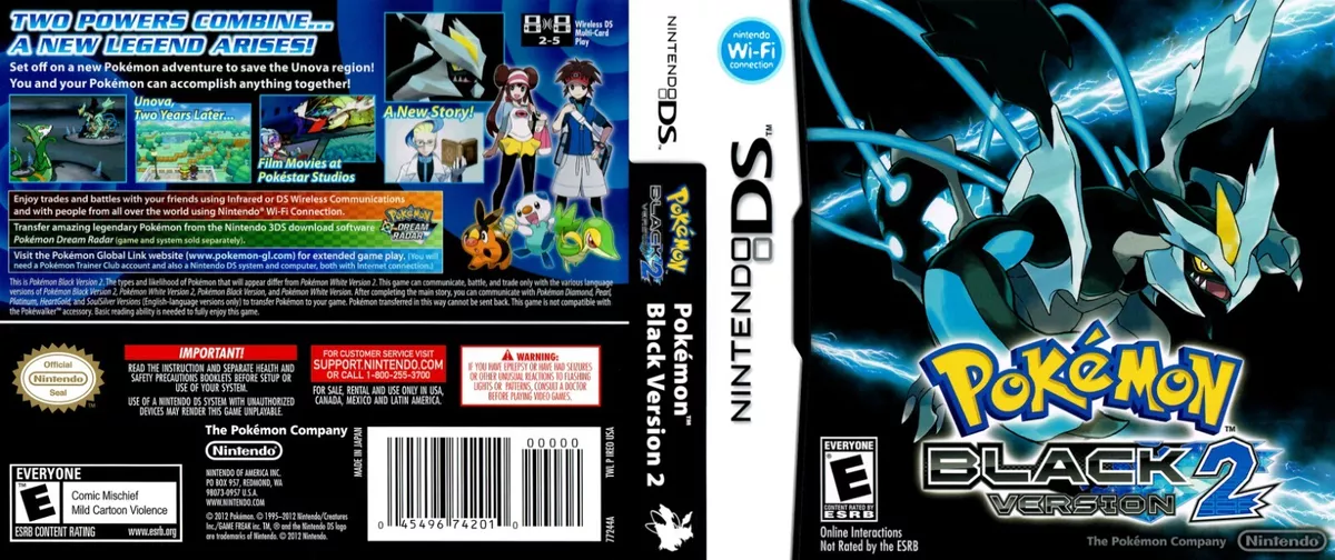 Pokemon Black Version 2 Nintendo DS Box Art Cover by Marz