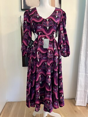 midi dress with stars Retro & Vintage Unique Vintage Navy & Silver Stars Velvet Wrap Midi Dress
