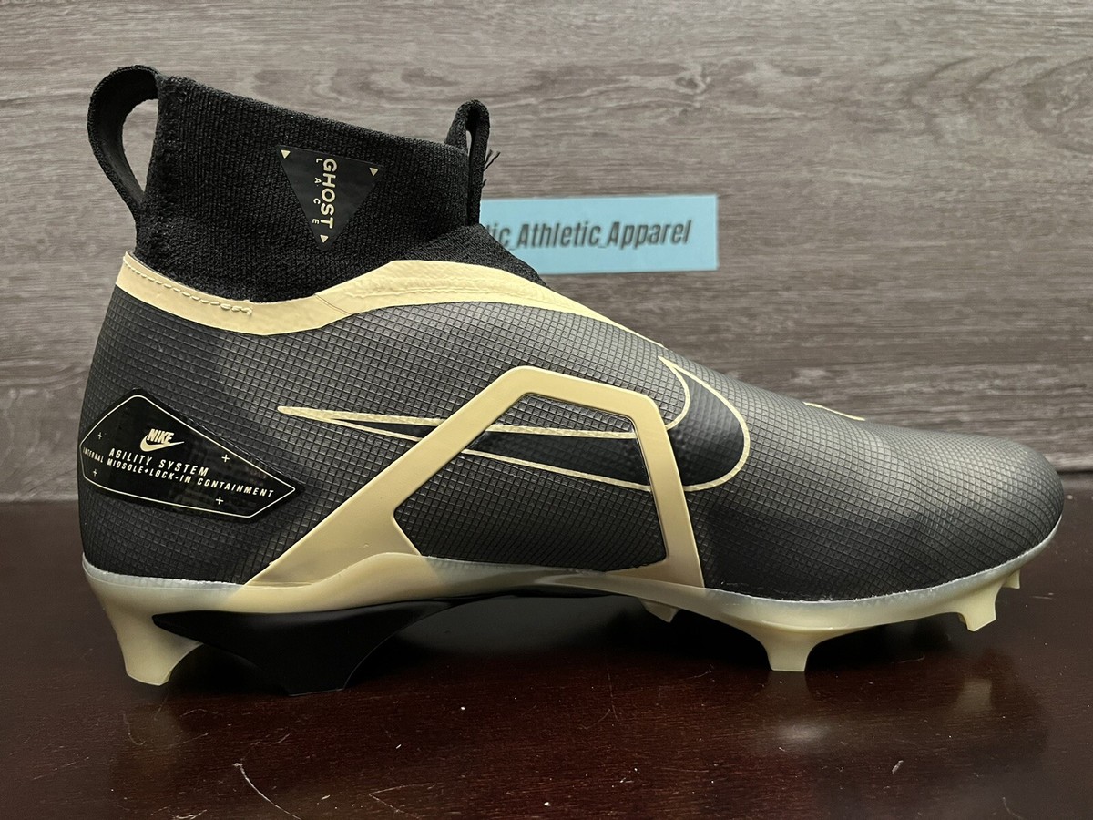 Nike Alpha Menace Elite 3 Football Cleats DM1792-001 Size 13 Black Team Gold Nike Alpha Menace Elite 3 Mid Football Cleats Black Gold  main image 4