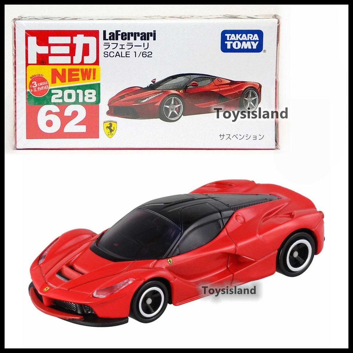 TOMICA 62 LaFerrari 1/62 TOMY DIECAST CAR 2018 AUG NEW MODEL RED