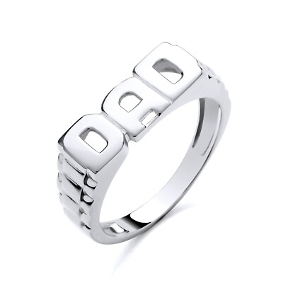 STERLINGSILBER DAD RING UHRENARMBAND SCHULTERN RHODINIERT GRÖSSE P bis Z