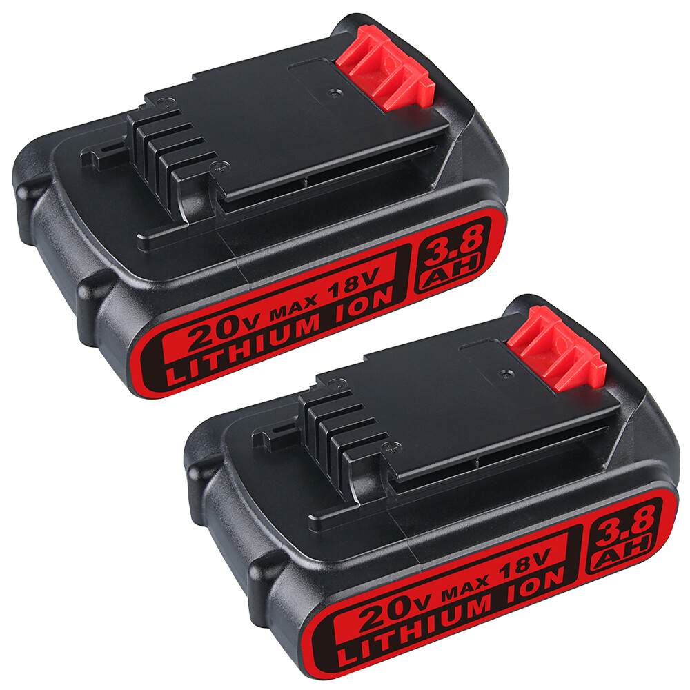 2X 20V Lithium-ion for BLACK+DECKER 3.8Ah Battery 20 Volt LBXR20 LBX20 LBXR20