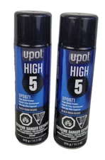 U-POL UP0871 HIGH #5 BLACK High Build Primer Aerosol Spray Cans 450ML UPOL (2/PK