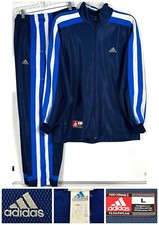 Vintage 00s Adidas Mens Nylon Drill Tracksuit Set Size Large