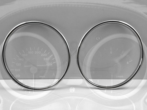 Pour Alfa Romeo Spider GTV Cerclages De Compteur Aluminium Anneaux Chrome x2 - Picture 3 of 9