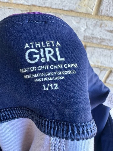 Athleta Printed Chit Chat Capri Leggings Girl's Size L. - Picture 3 of 6