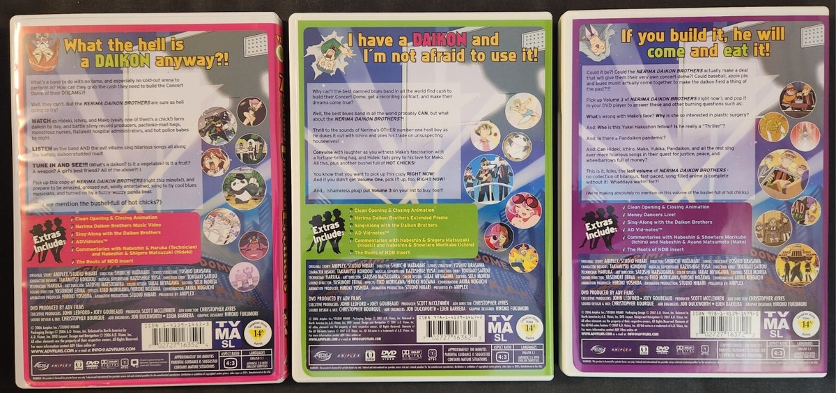 Nerima Daikon Brothers Vol. 1-3 Complete Collection~w/ Inserts